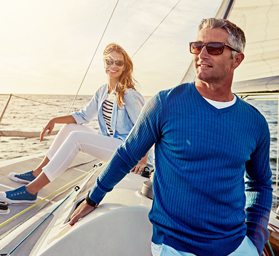 couple on a sailboat