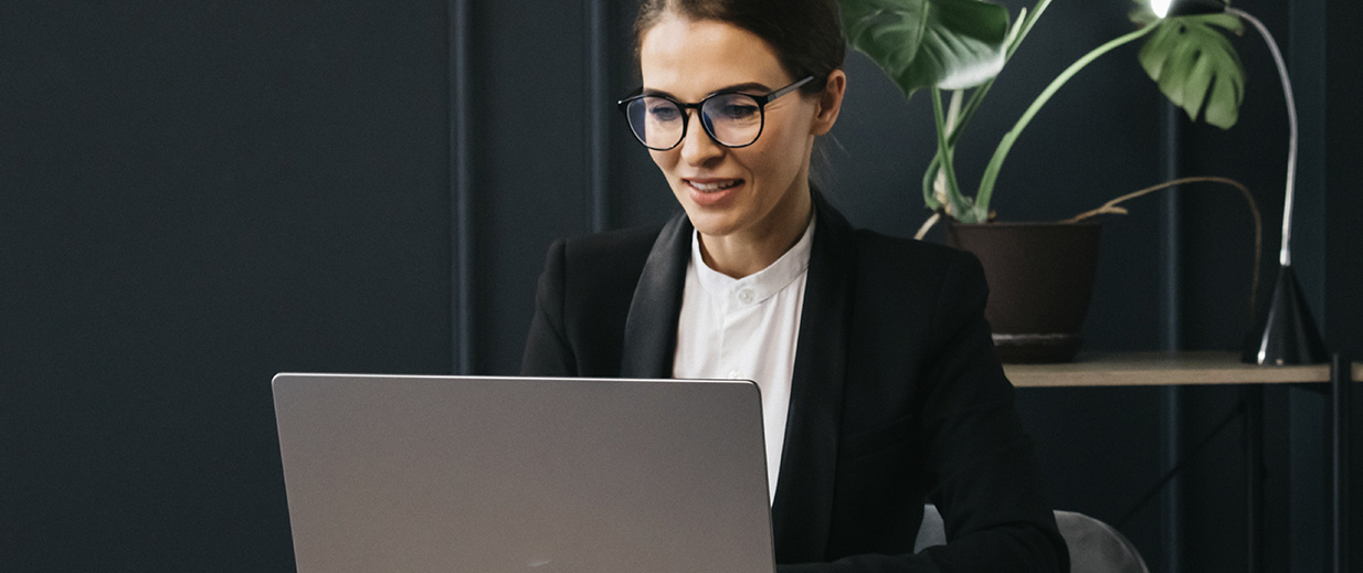 business woman at her computer