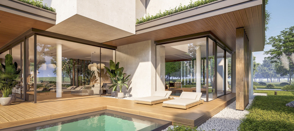 modern house with a pool